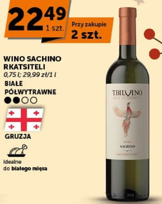 Wino Sachino Kratsiteli białe półwytrawne promocja w Euro Sklep