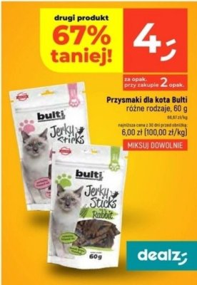 Przysmaki dla kota Bulti Jerky Sticks różne rodzaje promocja w Dealz
