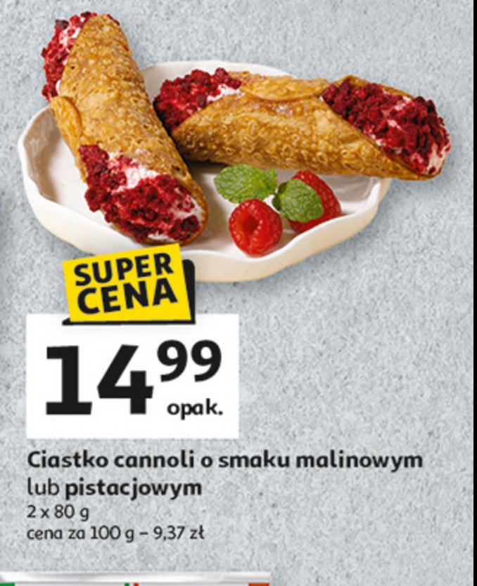 Cannoli z nadzieniem malinowym promocja w Auchan