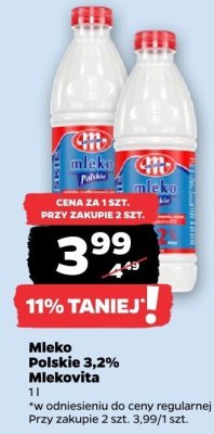 Mleko Polskie 3,2%  promocja w Netto