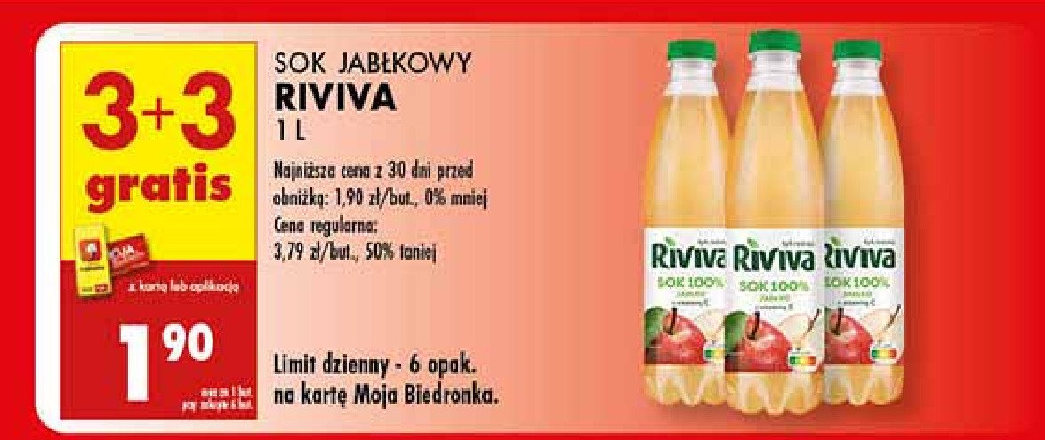Sok jabłkowy Riviva - Biedronka promocja w Biedronka
