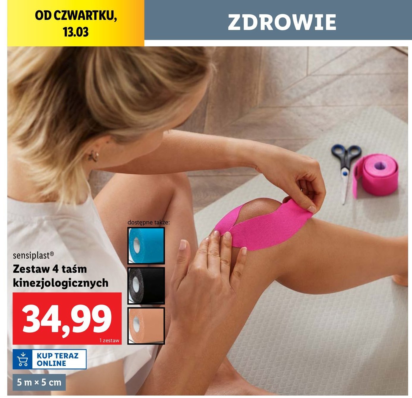 Ta艣ma kinezjologiczna 5m x 5 cm Sensiplast promocja