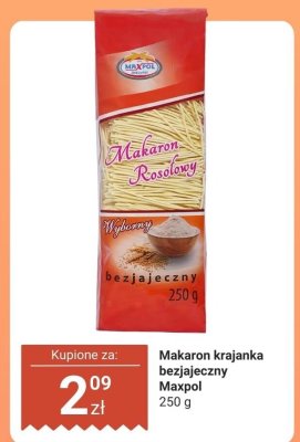 Makaron krajanka bezjajeczny  promocja w Dino
