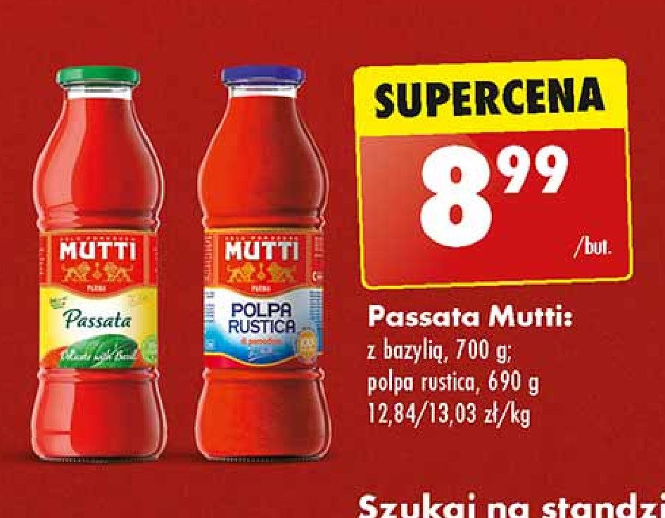 Passata polpa rustica Mutti promocja w Biedronka