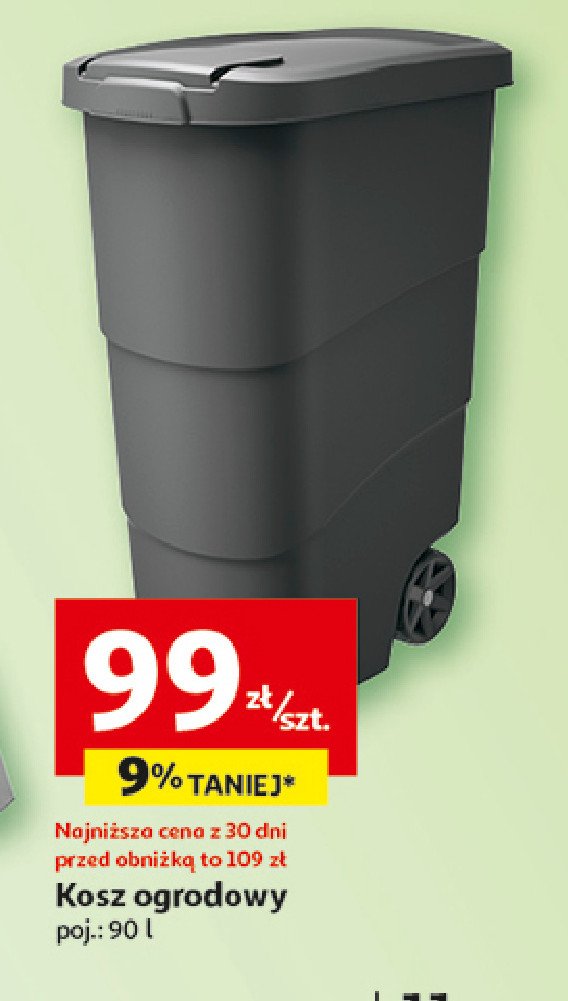 Kosz ogrodowy 90 l promocja w Auchan