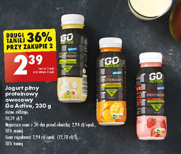 Jogurt proteinowy mango Go active promocja