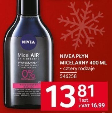 Nivea płyn micelarny 400 ml różne rodzaje promocja w Selgros