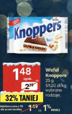 Wafel Knoppers 25g promocja w Delikatesy Centrum