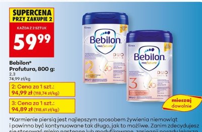 Mleko Bebilon Profutura, 800 g 3 promocja w Biedronka