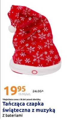Tańcząca czapka świąteczna z muzyką promocja w Action