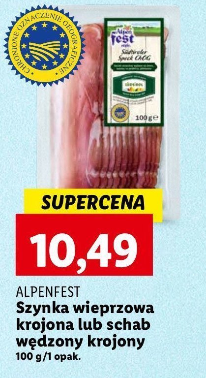 Szynka wieprzowa krojona Alpen fest promocja