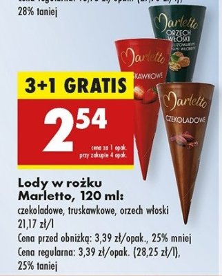 Lody orzech włoski Marletto promocja