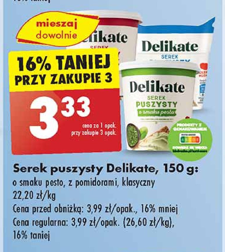 Serek puszysty z pomidorami Delikate promocja