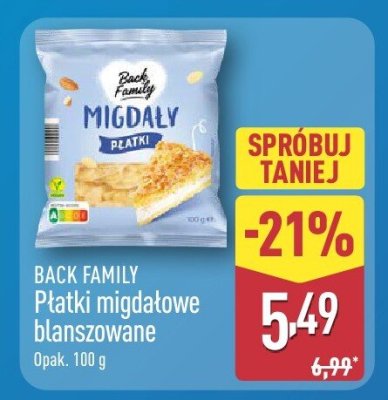 Płatki migdałowe blanszowane  promocja w Aldi