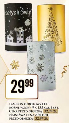 Lampion obrotowy LED różne wzory, 9 x 15,5 cm promocja w Dino
