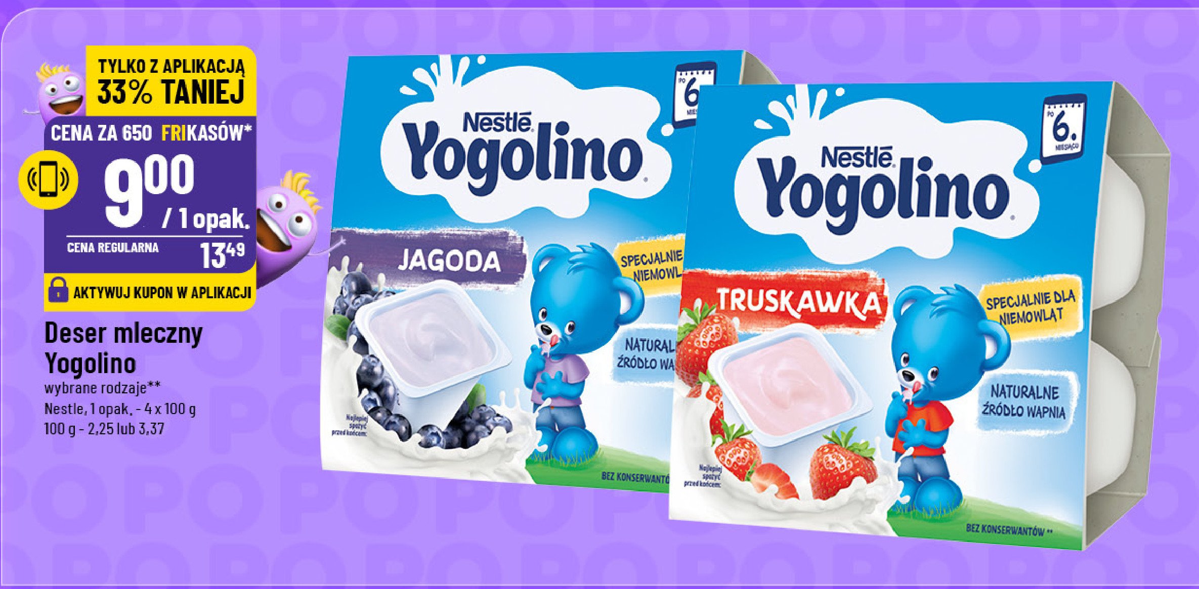 Deserek truskawka Nestle yogolino (jogolino) promocja