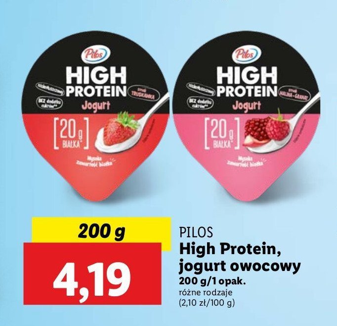 Jogurt truskawkowy PILOS HIGH PROTEIN promocja