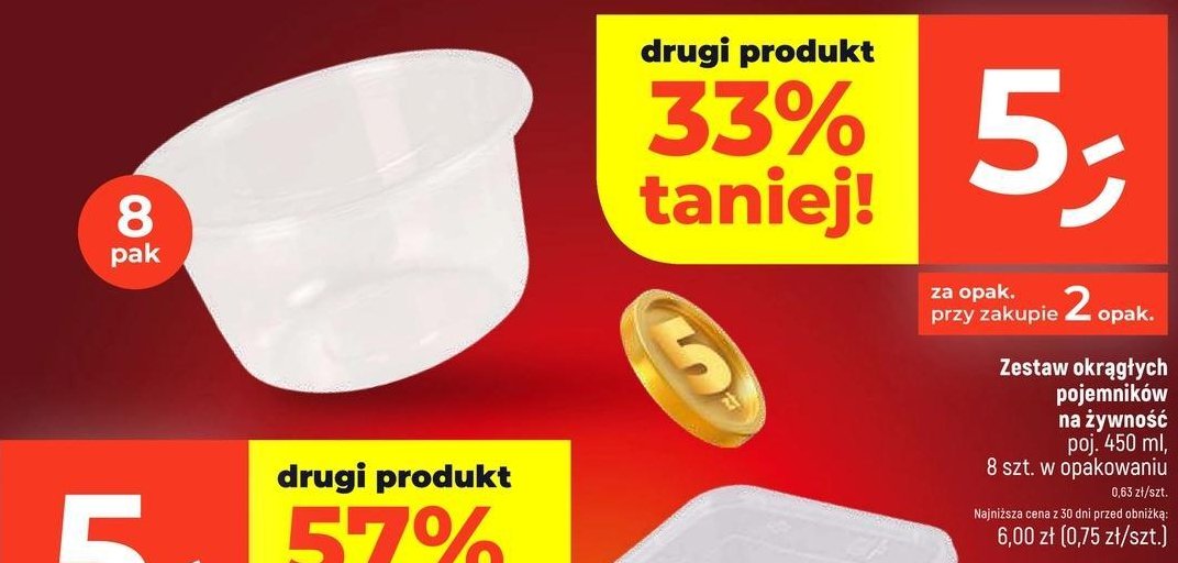 Zestaw pojemników okrągłych 450 ml promocja