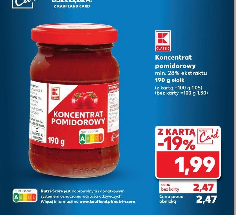 Koncentrat pomidorowy K-classic promocja