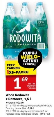 Woda Rodowita z Roztocza, 1,5 l promocja w Twój Market