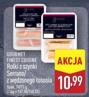 Rolki z wędzonego łososia promocja w Aldi