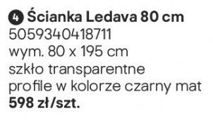 Ścianka Ledava 80 cm promocja w Castorama