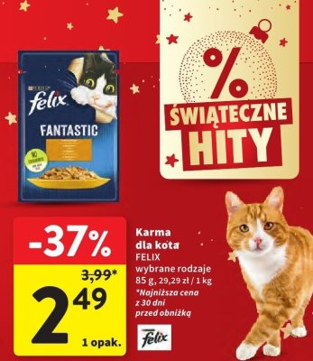 Karma dla kota FELIX wybrane rodzaje 85 g promocja w Intermarche