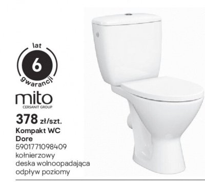 Kompakt WC Mito Dore 5901771098409 promocja w Castorama