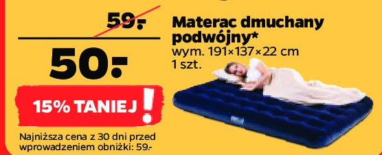 Materac 2-osobowy 191 x 137 x 22 cm Intex promocja