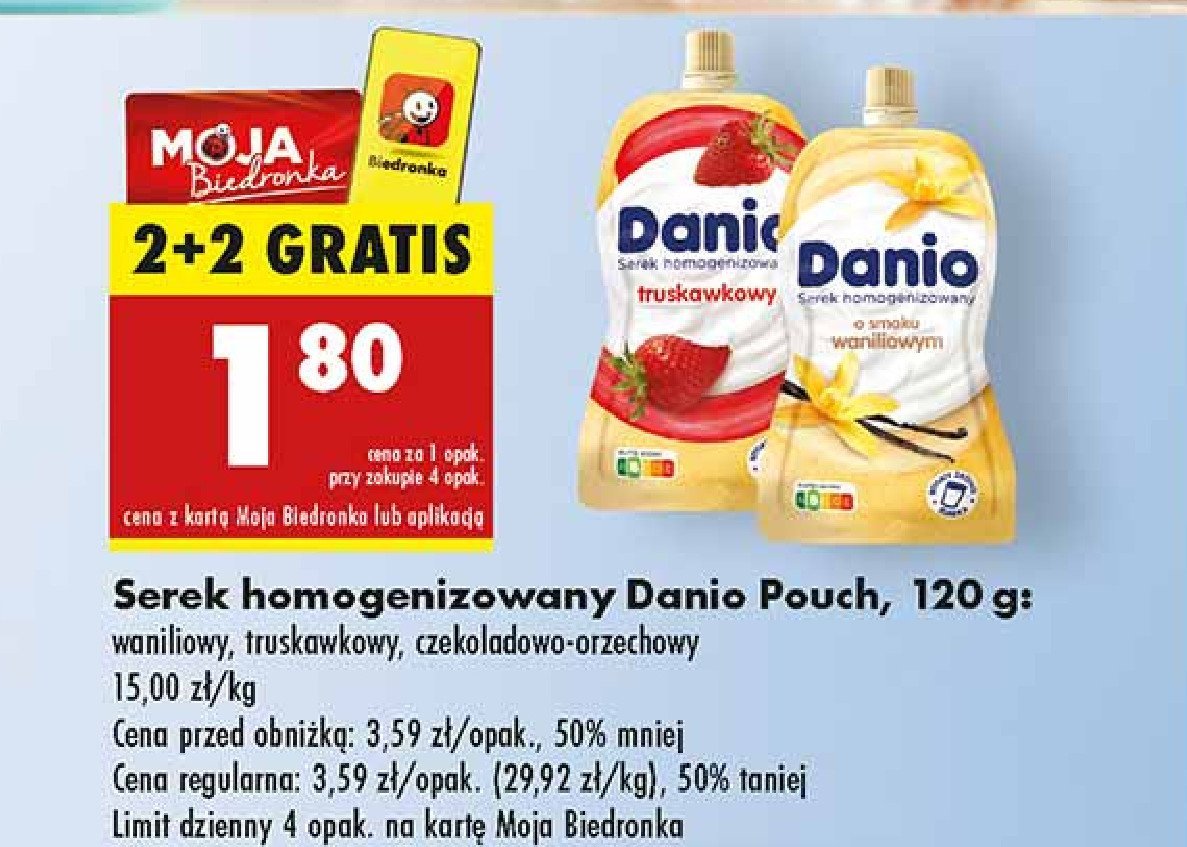 Serek czekoladowo-orzechowy saszetka Danone danio promocja