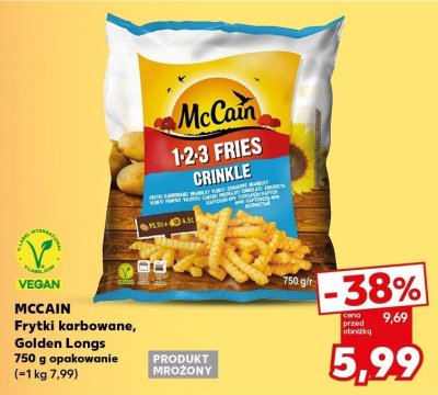 Frytki karbowane Golden Longs 1,2,3 Fries Crinkle promocja w Kaufland