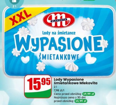 Lody Wypasione śmietankowe Mlekovita promocja w Dino