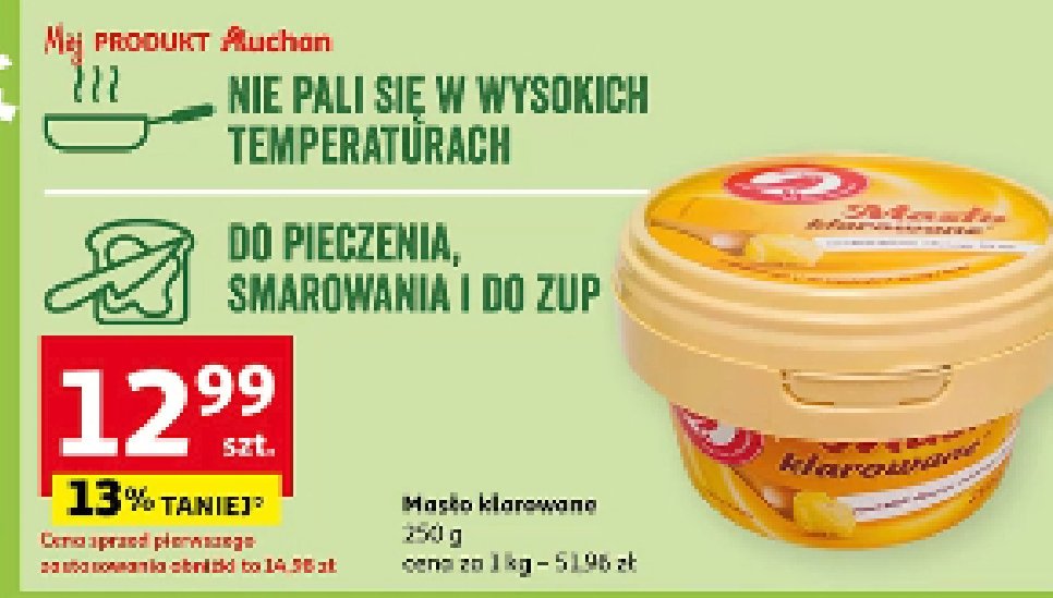 Masło klarowane Auchan różnorodne (logo czerwone) promocja