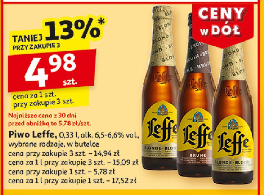 Piwo Leffe blonde promocja w Auchan