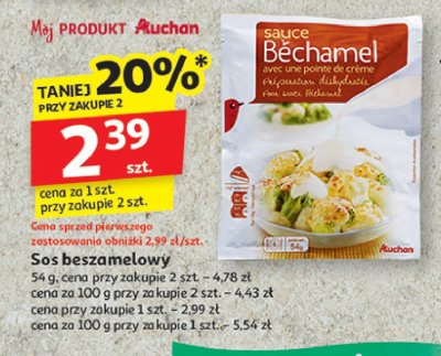Sos beszamelowy ze śmietanką Auchan promocja