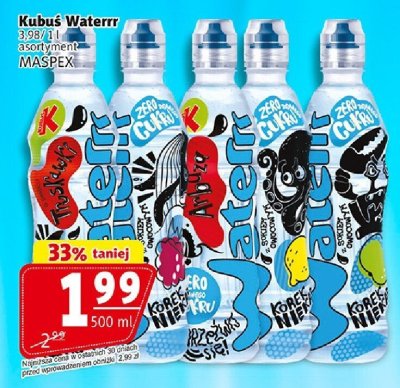 Woda Kubuś Waterrr asortym. Maspex 500ml promocja w Prim Market
