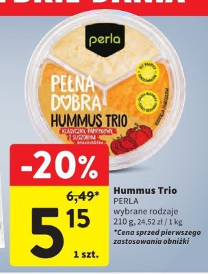 Hummus Trio Perla promocja w Intermarche
