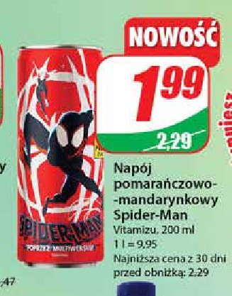 Nap贸j pomara艅czowo- mandarynkowy Vitamizu spider-man promocja