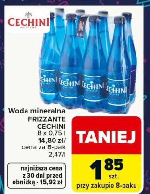 Woda mineralna FRIZZANTE CECHINI promocja w Carrefour Market
