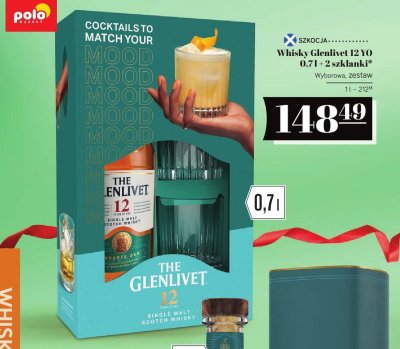 Whisky Glenlivet 12 YO 0,7l + 2 szklanki promocja w POLOmarket