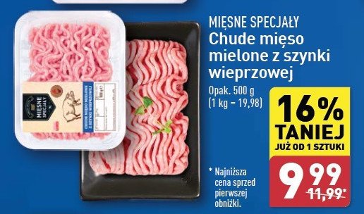 Chude mięso mielone z szynki wieprzowej Mięsne specjały zawsze świeże promocja