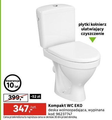 Kompakt WC EKO deska wolnoopadająca, wypinana promocja w Leroy Merlin