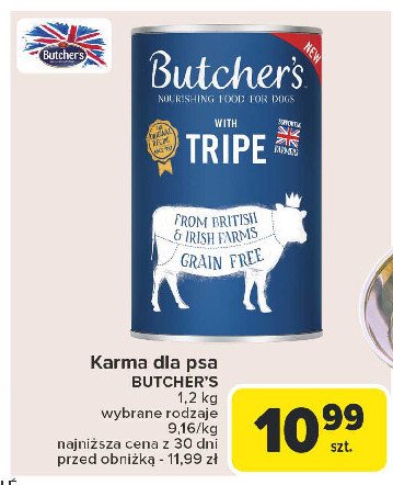 Pasztet dla psa ze żwaczem Butcher's promocja w Carrefour