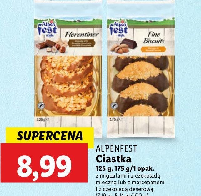 Ciastka z marcepanem Alpen fest promocja