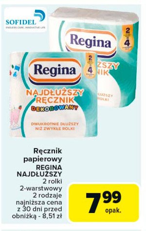 Ręcznik papierowy Regina najdłuższy ręcznik promocja w Carrefour Market