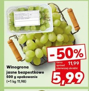 Winogrono jasne bezpestkowe promocja
