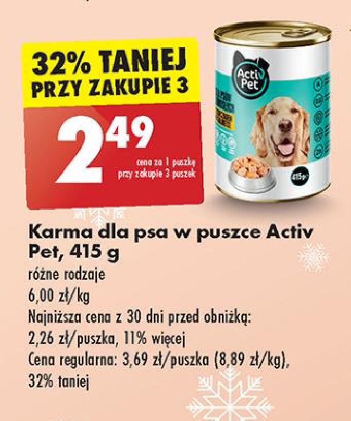 Karma dla psa z drobiem w sosie ACTIV PET LIGHT promocja w Biedronka