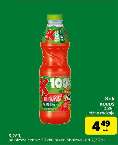 Sok jabłko-marchew-banan-truskawka Kubuś 100% sok promocja