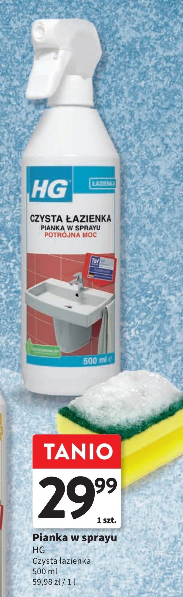 Pianka w sprayu czysta łazienka HG ŁAZIENKA promocja w Intermarche