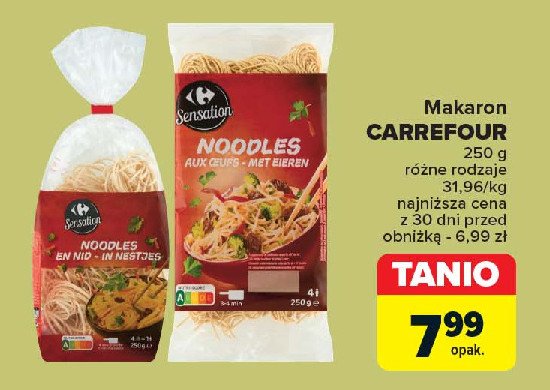 Makaron noodle Carrefour sensation promocja